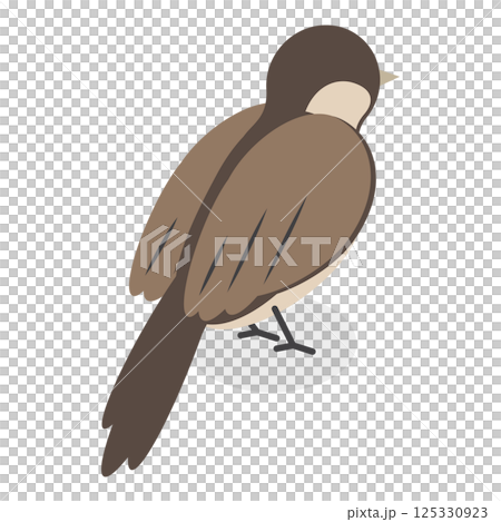 3D Isometric Flat  Set of City Birds. Item 7 125330923