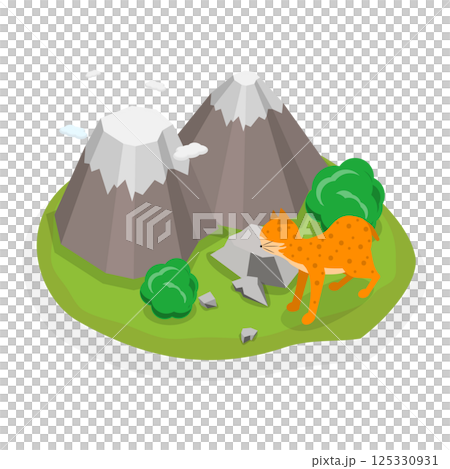 3D Isometric Flat Illustration of Wildlife Fauna. Item 1 3D Isometric Flat Illustration of Wildlife Fauna. Item 1 125330931
