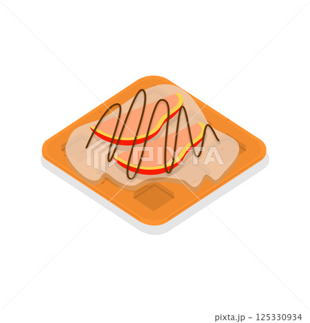 3D Isometric Flat  Illustration of Homemade Pastry. Item 4 125330934