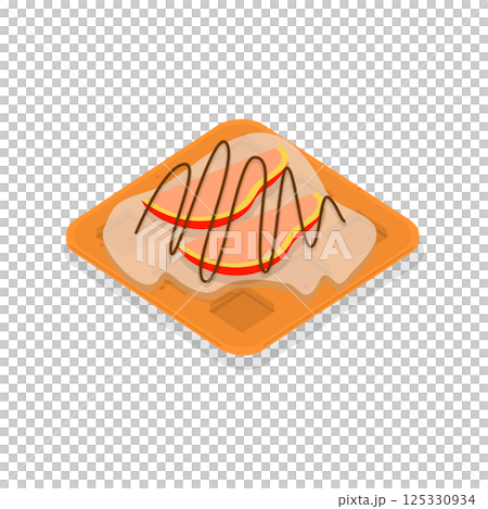 3D Isometric Flat  Illustration of Homemade Pastry. Item 4 125330934