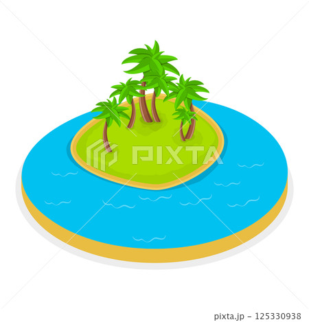 3D Isometric Flat Set of Natural Water Landscape. Item 7 3D Isometric Flat Set of Natural Water Landscape. Item 7 125330938