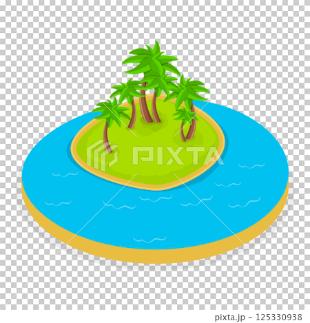 3D Isometric Flat Set of Natural Water Landscape. Item 7 3D Isometric Flat Set of Natural Water Landscape. Item 7 125330938