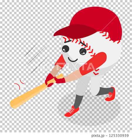 3D Isometric Flat Set of Cartoon Sport Ball Mascot. Item 2 3D Isometric Flat Set of Cartoon Sport Ball Mascot. Item 2 125330939