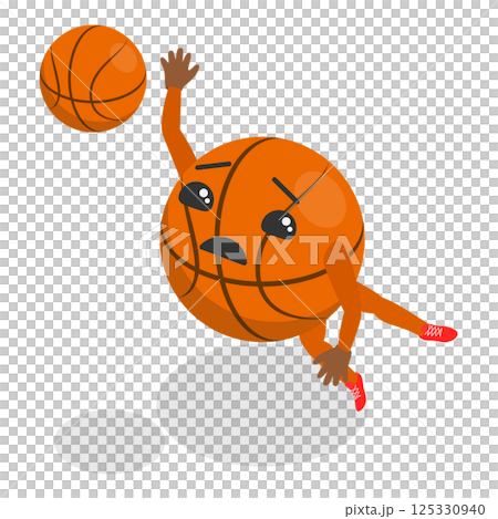 3D Isometric Flat Set of Cartoon Sport Ball Mascot. Item 6 3D Isometric Flat Set of Cartoon Sport Ball Mascot. Item 6 125330940