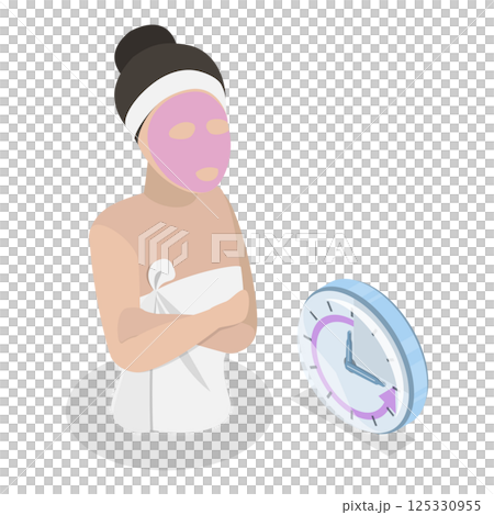 3D Isometric Flat Illustration of Facial Mask. Item 2 3D Isometric Flat Illustration of Facial Mask. Item 2 125330955