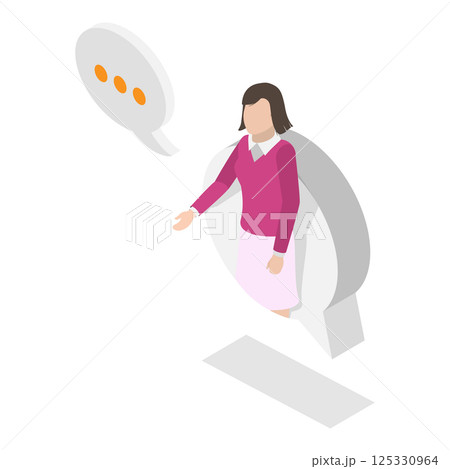 3D Isometric Flat  Illustration of Business Discussion. Item 3 125330964