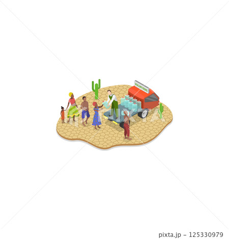 3D Isometric Flat  Illustration of Hunger Starvation. Item 2 125330979
