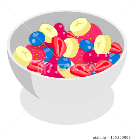 3D Isometric Flat Illustration of Healthy Plate. Item 1 3D Isometric Flat Illustration of Healthy Plate. Item 1 125330998