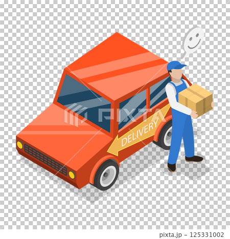 3D Isometric Flat Illustration of Food And Goods Delivery. Item 1 3D Isometric Flat Illustration of Food And Goods Delivery. Item 1 125331002