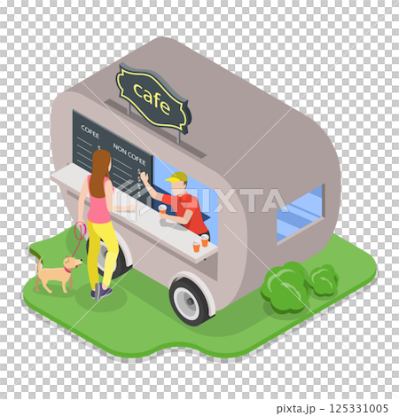 3D Isometric Flat  Illustration of Shopping With Dog. Item 4 125331005