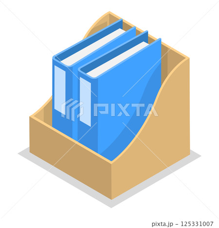 3D Isometric Flat  Set of Folders With Files. Item 2 125331007