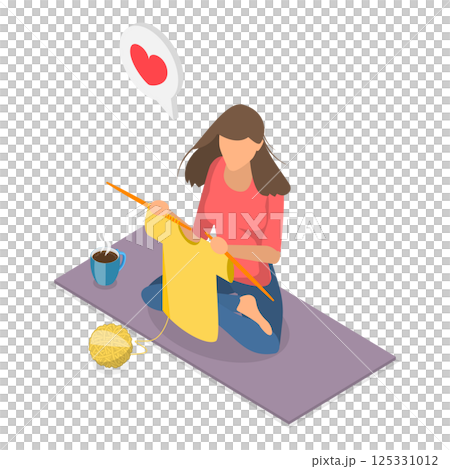 3D Isometric Flat  Illustration of Stay at Home Games. Item 2 125331012