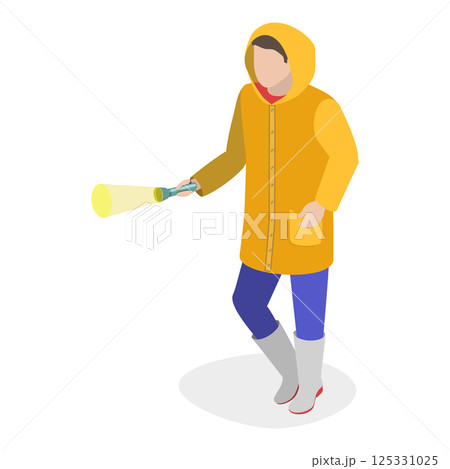 3D Isometric Flat  Set of Maritime Professions. Item 1 125331025