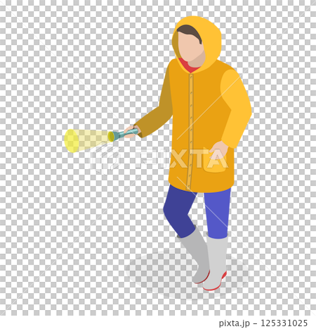 3D Isometric Flat  Set of Maritime Professions. Item 1 125331025