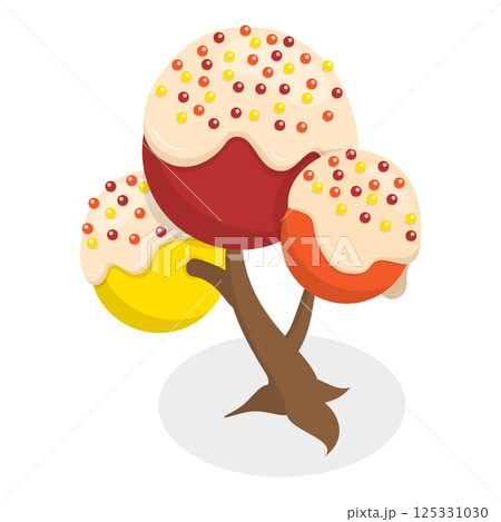 3D Isometric Flat Vector Set of Fantasy Sweet Land Elements. Item 2 3D Isometric Flat Vector Set of Fantasy Sweet Land Elements. Item 2 125331030