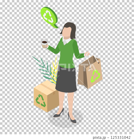 3D Isometric Flat Illustration of Zero Waste. Item 2 3D Isometric Flat Illustration of Zero Waste. Item 2 125331042