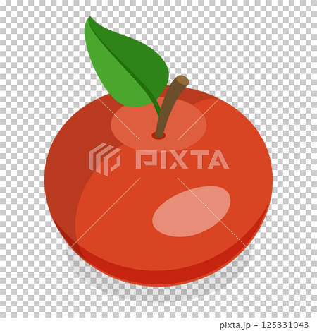 3D Isometric Flat  Set of Bitten Apple. Item 5 125331043