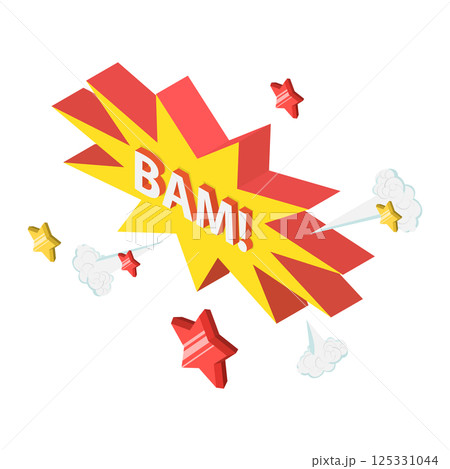 3D Isometric Flat Illustration of Comic Sound Effects. Item 3 3D Isometric Flat Illustration of Comic Sound Effects. Item 3 125331044