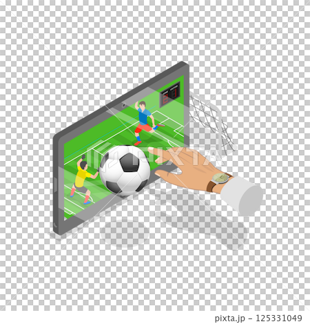 3D Isometric Flat Illustration of People Bet On Sports Online. Item 2 3D Isometric Flat Illustration of People Bet On Sports Online. Item 2 125331049