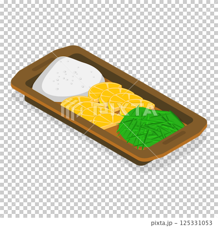 3D Isometric Flat  Illustration of Traditional Brazilian Cuisine. Item 1 125331053