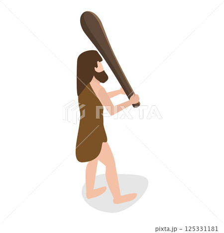 3D Isometric Flat Vector Set of Stone Age Elements, Primitive Humen. Item 6 3D Isometric Flat Vector Set of Stone Age Elements, Primitive Humen. Item 6 125331181