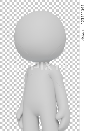 3DCG of a standing person pictogram - transparent background 125331363