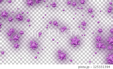 3DCG of a deformed virus scattering - transparent background 3DCG of a deformed virus scattering - transparent background 125331394