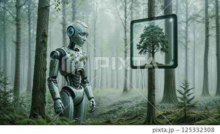 climate change impact depicted by vanishing nature and fading trees for use in environmental advocacy or eco concept visuals 125332308