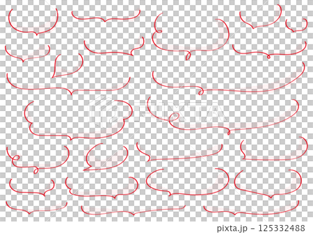 手書き・ゆるい　ふきだしのセット（ドットの影あり） 125332488