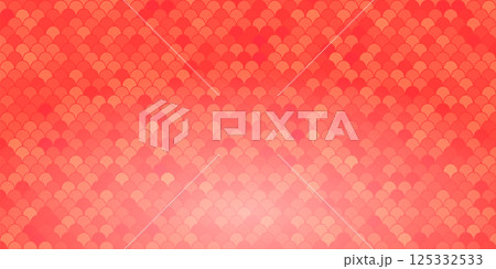 Vector snake pattern. Red dragon scale. Fish texture. Red skin background of reptile mermaid lizard. Oriental monster skin print 125332533