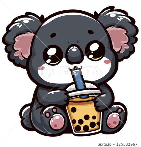 cute adorable koala holding beverages cartoon character cute adorable koala holding beverages cartoon character 125332967