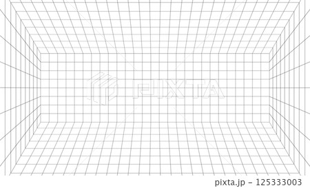 三点透視グリッド背景パースの空間イラストデザイン素材 125333003