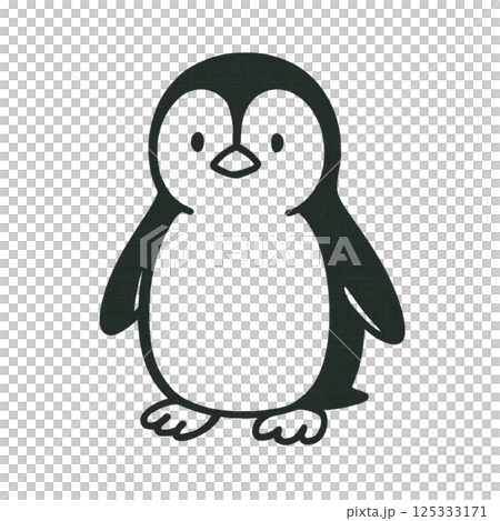 企鵝線描插畫，簡單，材質，圖標，無背景，動物系列 125333171