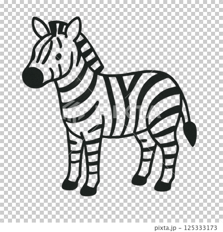 シマウマの線画イラスト、シンプル、素材、アイコン、背景なし、動物シリーズ シマウマの線画イラスト、シンプル、素材、アイコン、背景なし、動物シリーズ 125333173