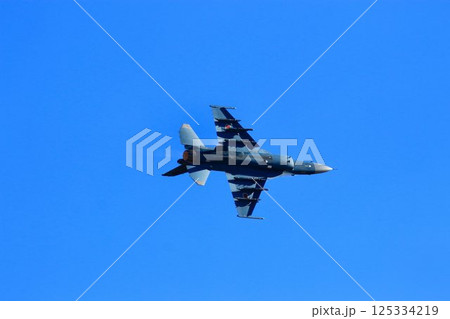 首都防空の要『百里基地』の上空を高機動飛行するF-2ジェット戦闘機 首都防空の要『百里基地』の上空を高機動飛行するF-2ジェット戦闘機 125334219