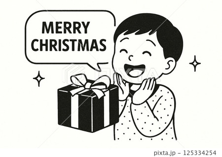 クリスマスプレゼントに喜ぶ子ども クリスマスプレゼントに喜ぶ子ども 125334254