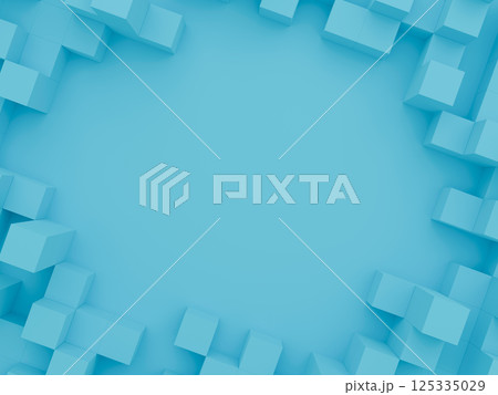 無数の水色の立方体に囲まれた空きスペース 3DCG 125335029