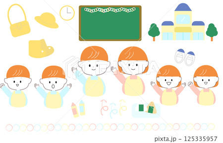 幼稚園の先生とかわいいアイコンイラスト 125335957