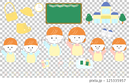 幼稚園の先生とかわいいアイコンイラスト 125335957