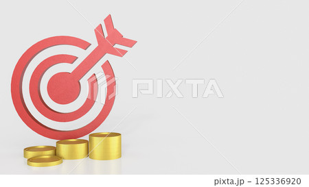 The Red target and gold coins for Business...のイラスト素材 [125336920] - PIXTA