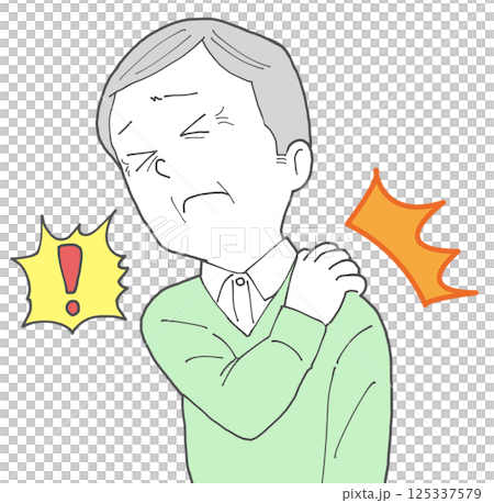 肩が痛いシニア男性3 肩が痛いシニア男性3 125337579