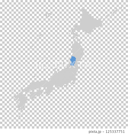 日本地図　山形県 125337751
