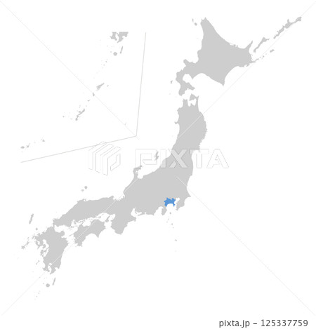 日本地図　神奈川県 125337759