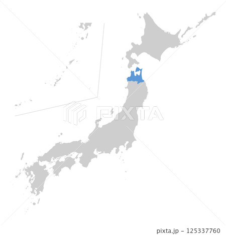 日本地図　青森県 125337760