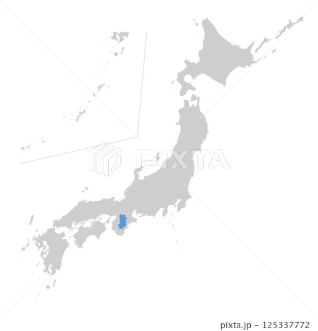日本地図　奈良県 125337772