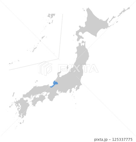 日本地図　福井県 125337775