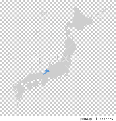 日本地図　福井県 125337775