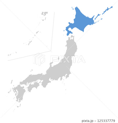日本地図　北海道 125337779