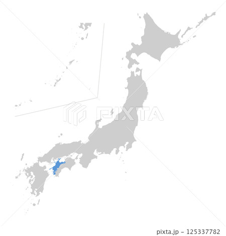 日本地図　愛媛県 125337782