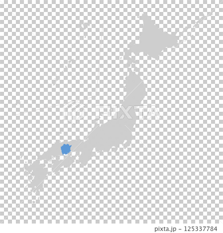 日本地図　岡山県 125337784